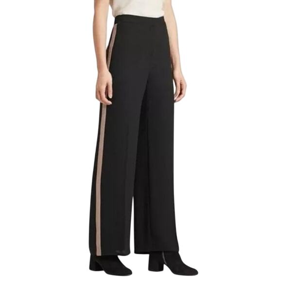 Eileen Fisher Pants - Eileen Fisher Black Straight Leg Pants with Tan Stripe